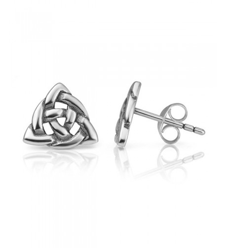 Sterling Trinity Triangle Triquetra Earrings