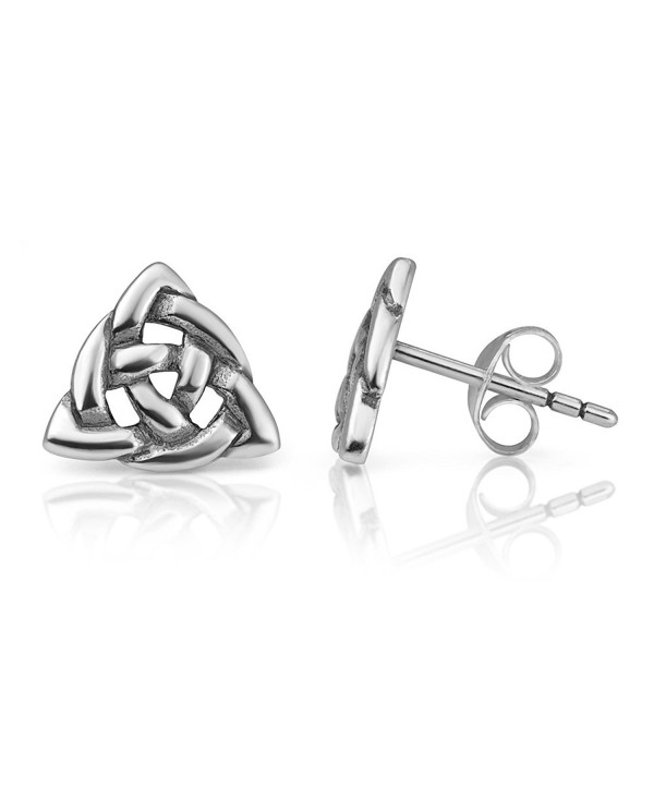 Sterling Trinity Triangle Triquetra Earrings