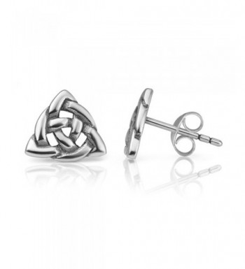 Sterling Trinity Triangle Triquetra Earrings