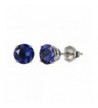 White Created Sapphire 4 Prong Earrings