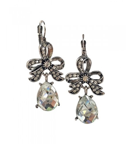 Ribbon Rhinestone Tear Fashion Earrings