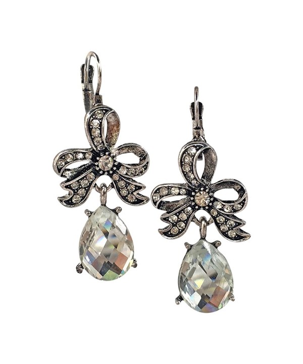 Ribbon Rhinestone Tear Fashion Earrings