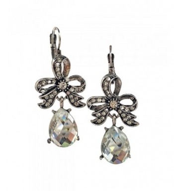 Ribbon Rhinestone Tear Fashion Earrings