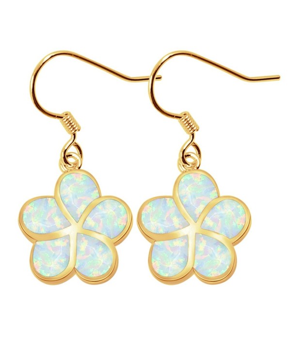 Sinlifu Silver Plumeria Earrings Synthetic