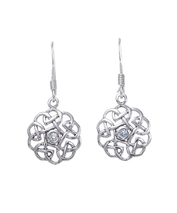 Sterling Silver Celtic Aquamarine Earrings Sterling Silver Celtic Aquamarine Earrings