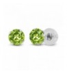 1 00 Round Peridot White Earrings