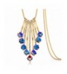 Merdia Necklace Sweater Crystals Colorful