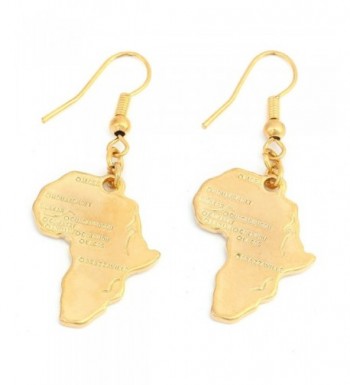 Gold Plated Africa Continent Earring