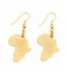 Gold Plated Africa Continent Earring