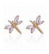 YAZILIND Filled Zirconia Dragonfly Earrings