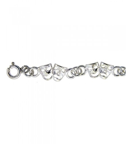 Sterling Silver Anklet Comedy Tragedy