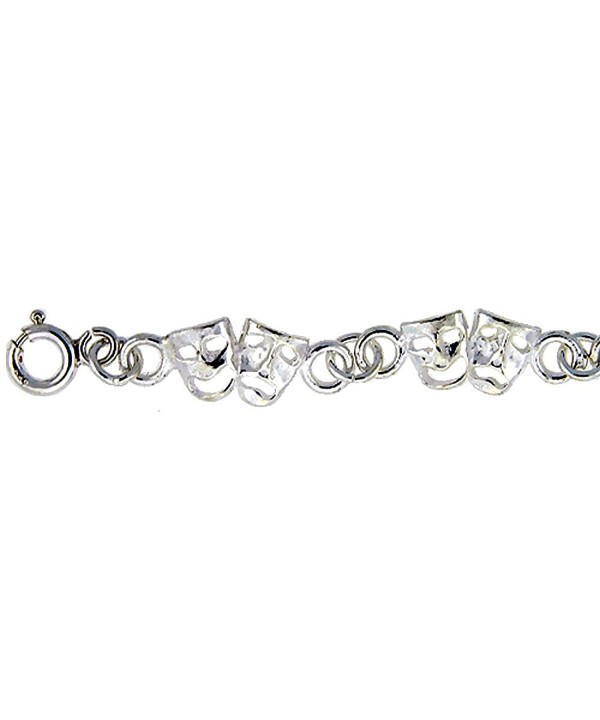 Sterling Silver Anklet Comedy Tragedy