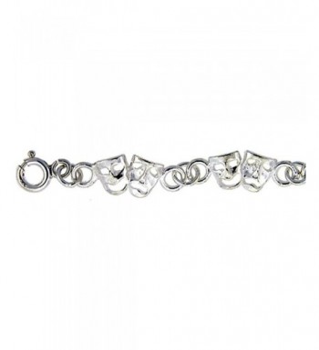 Sterling Silver Anklet Comedy Tragedy