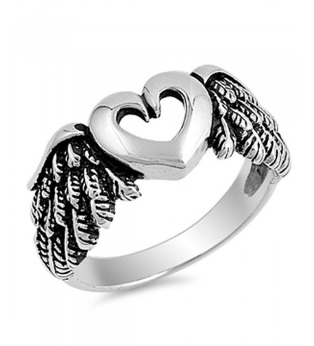 Cutout Heart Angel Sterling Silver