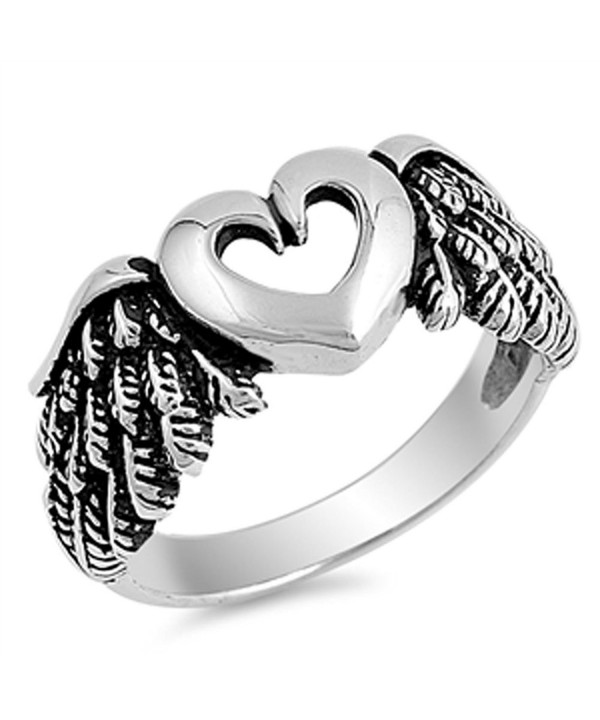 Cutout Heart Angel Sterling Silver