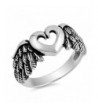 Cutout Heart Angel Sterling Silver