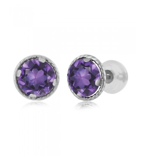 Purple Amethyst Gemstone Birthstone Earrings