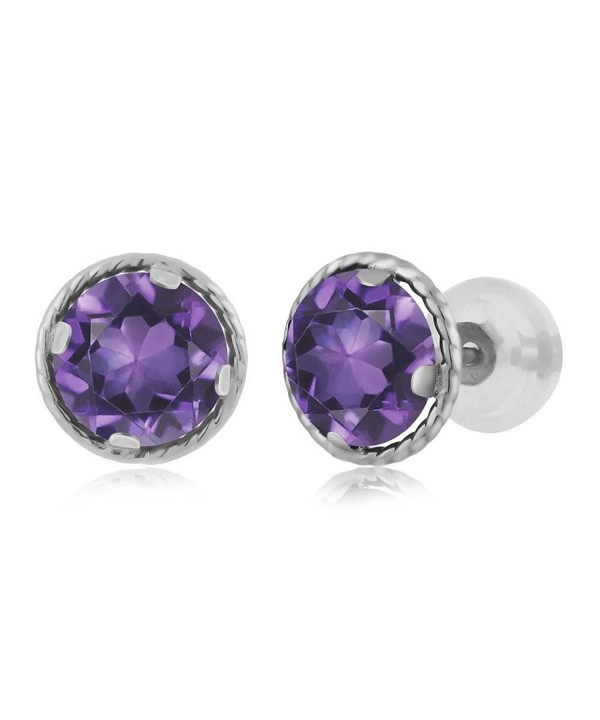 Purple Amethyst Gemstone Birthstone Earrings