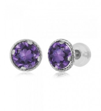 Purple Amethyst Gemstone Birthstone Earrings