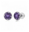 Purple Amethyst Gemstone Birthstone Earrings