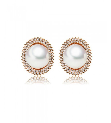 Rose Gold Plated Pearl Earrings