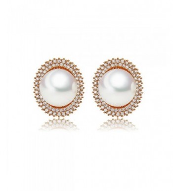 Rose Gold Plated Pearl Earrings