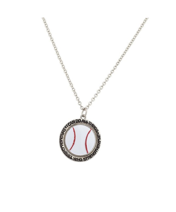 Lux Accessories Baseball Strengthens Necklace