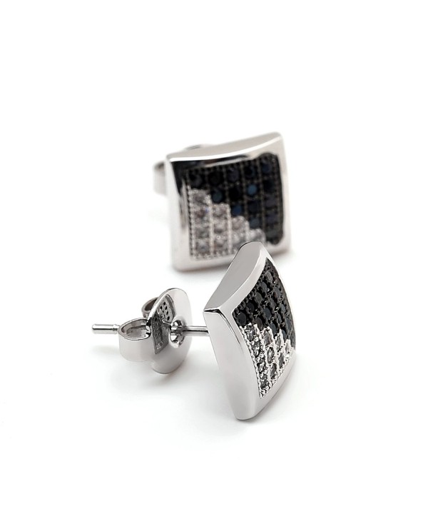 Large Square White Zircon Earrings