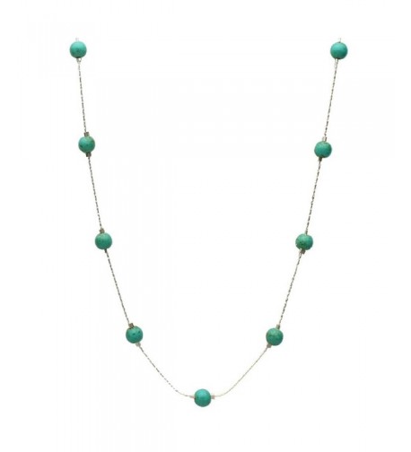 Simulated Turquoise Illusion Sterling Necklace