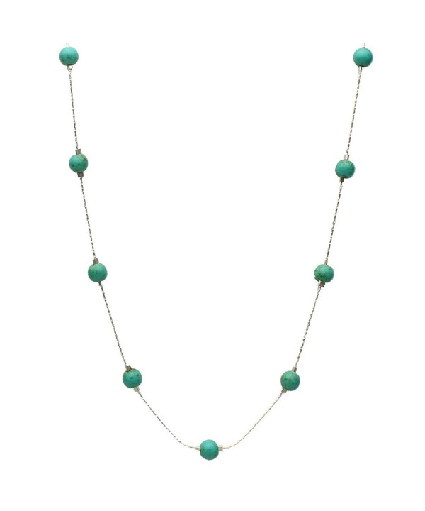 Simulated Turquoise Illusion Sterling Necklace