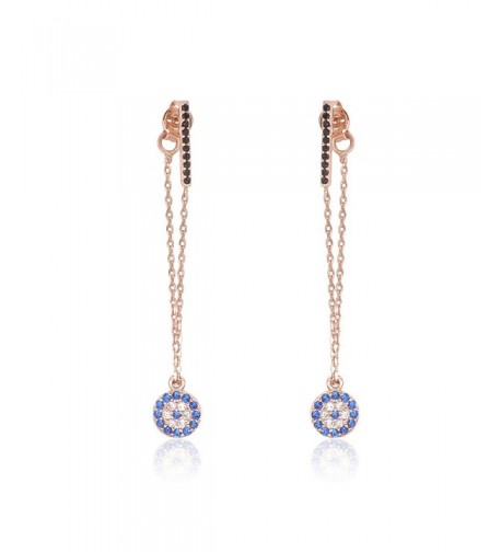 Long Chain Evil Earrings Plated