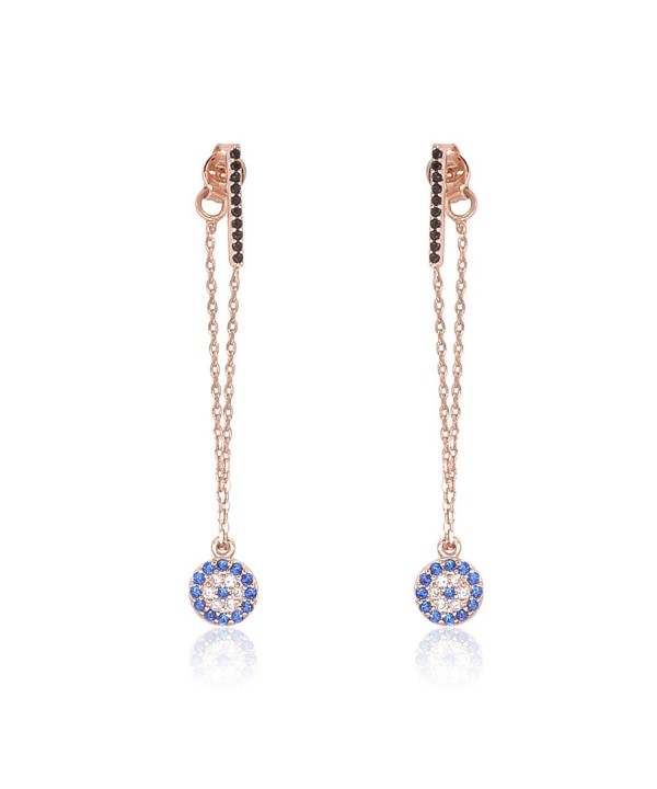 Long Chain Evil Earrings Plated