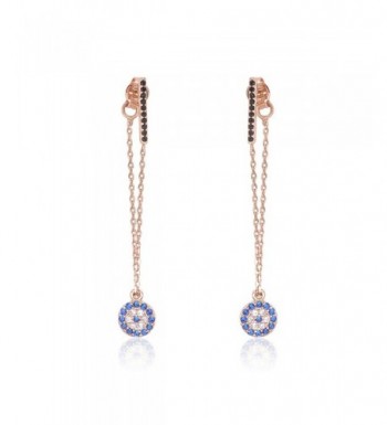 Long Chain Evil Earrings Plated