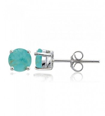 Sterling Simulated Turquoise Prong Set Earrings