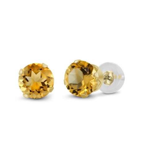 0 52 Round Yellow Citrine Earrings