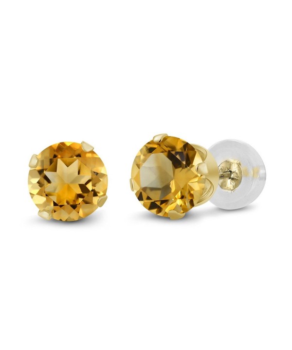 0 52 Round Yellow Citrine Earrings