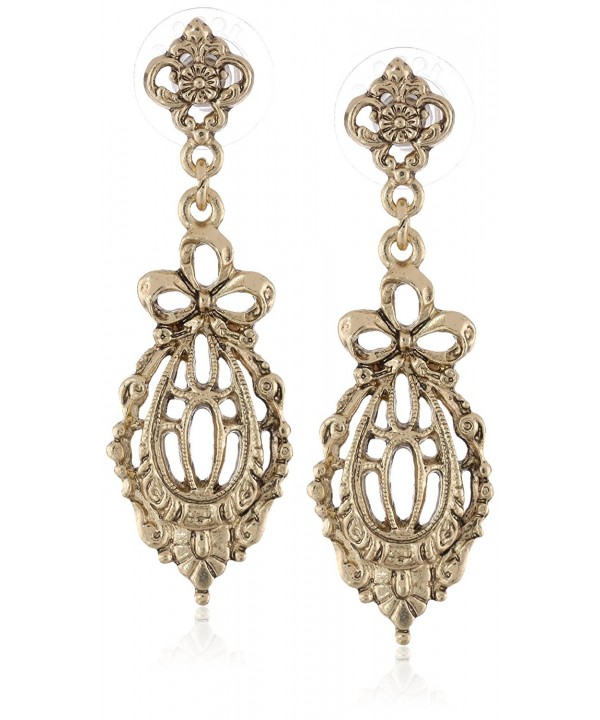 Downton Abbey Gold Tone Filigree Earrings