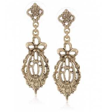 Downton Abbey Gold Tone Filigree Earrings