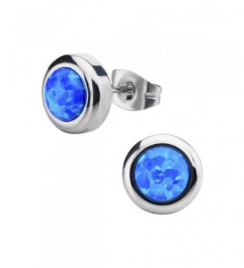 Womens Stainless Steel Synthetic Earrings