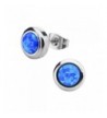 Womens Stainless Steel Synthetic Earrings