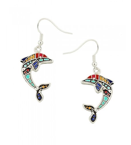 Liavys Multi Color Dolphin Fashionable Earrings