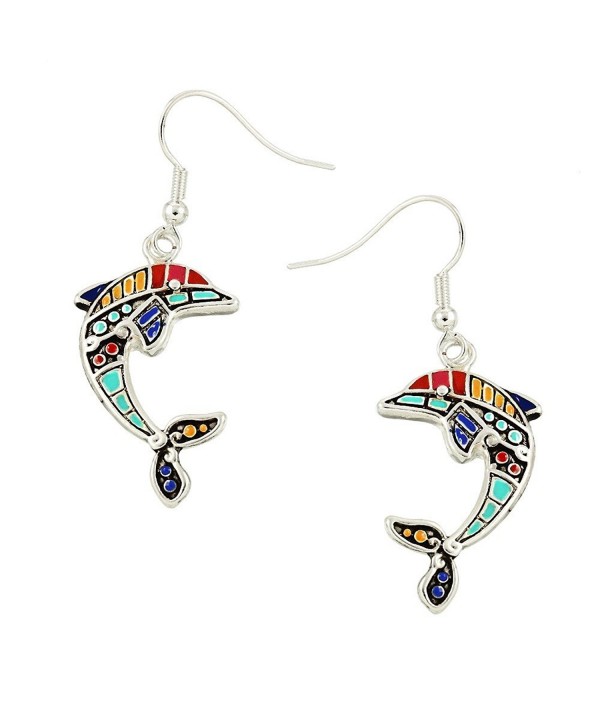 Liavys Multi Color Dolphin Fashionable Earrings