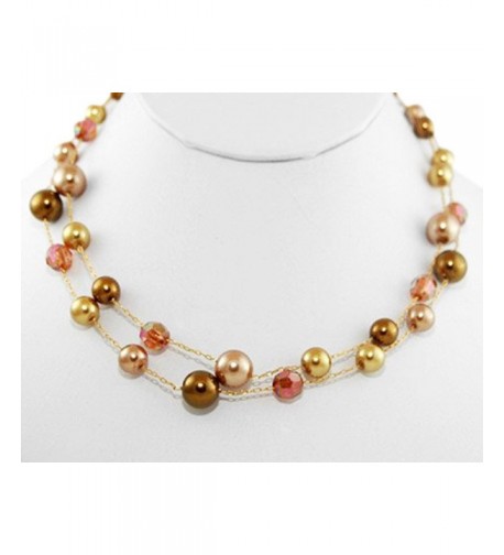 Double Bronze Taupe Pearls Crystal