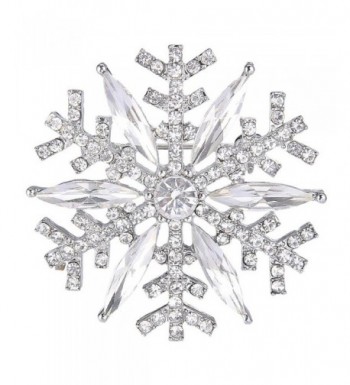 EVER FAITH Silver Tone Austrian Snowflake