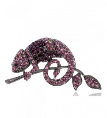 Alilang Amethyst Crystal Rhinestone Chameleon