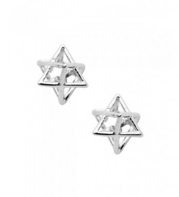 Spinningdaisy Handcrafted Brushed Merkaba Earrings