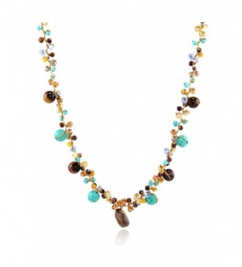 Stone Crystal Cluster Necklace inches