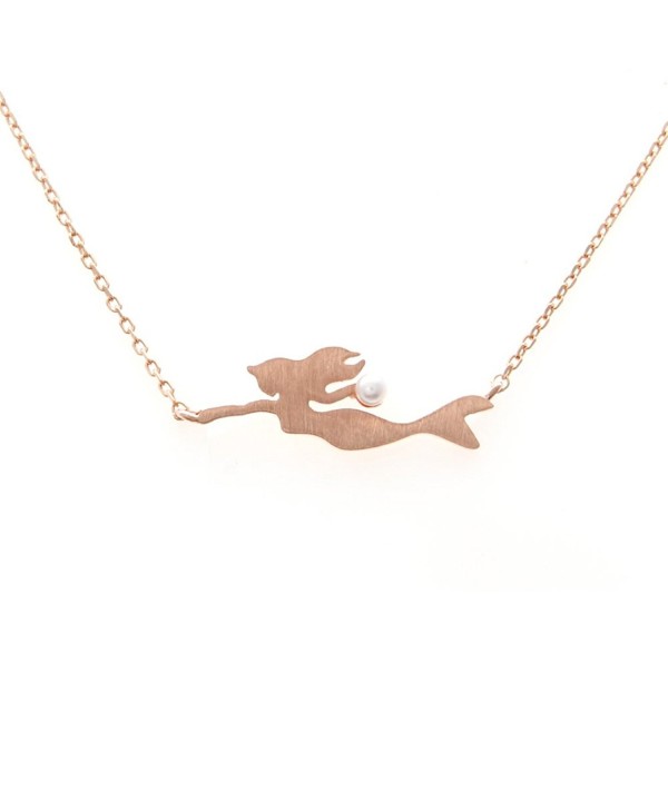 LAONATO Sterling Mermaid Necklace RoseGold