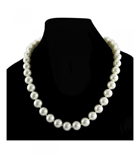 Cream Simulated Necklace Knotted Strand