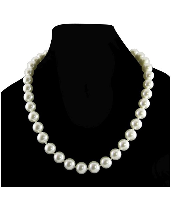 Cream Simulated Necklace Knotted Strand